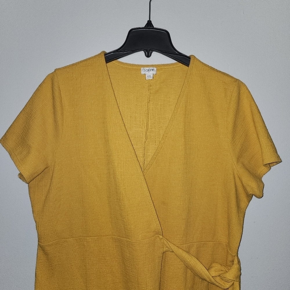 J. Crew women's wrap mini dress size XXL yellow - Picture 2 of 8
